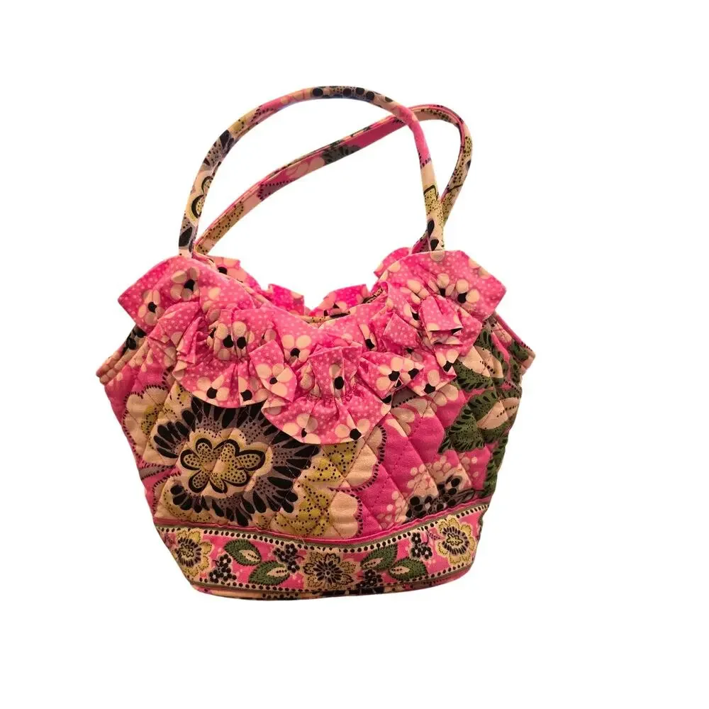 Vera Bradley Priscilla Pink Floral Pattern Mini Handbag 9x7x3